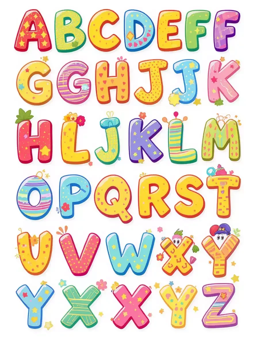 Alfabeto Colorido para imprimir com letras divertidas
