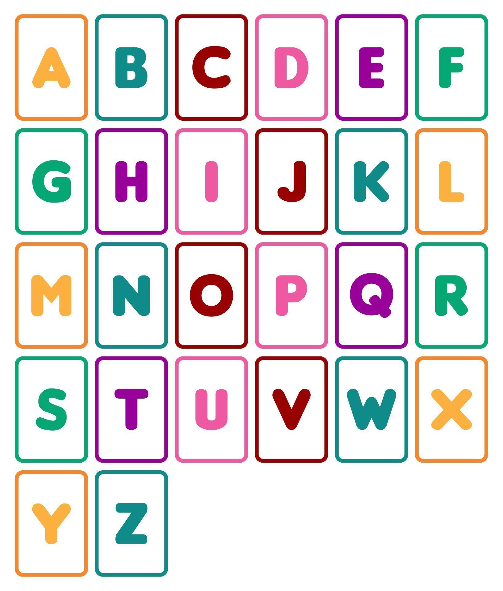 Alfabeto Colorido para Imprimir e Aprender Brincando