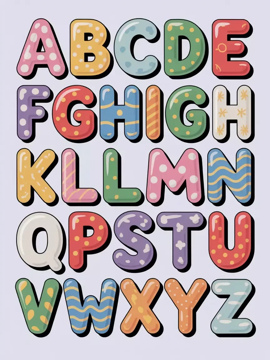 Alfabeto Colorido para Imprimir e Decorar Crianças