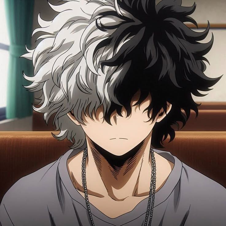 Anime com Cabelo Preto e Branco para Perfil