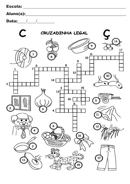 Atividade de Cruzadinha Ortográfica: Letras C e Ç