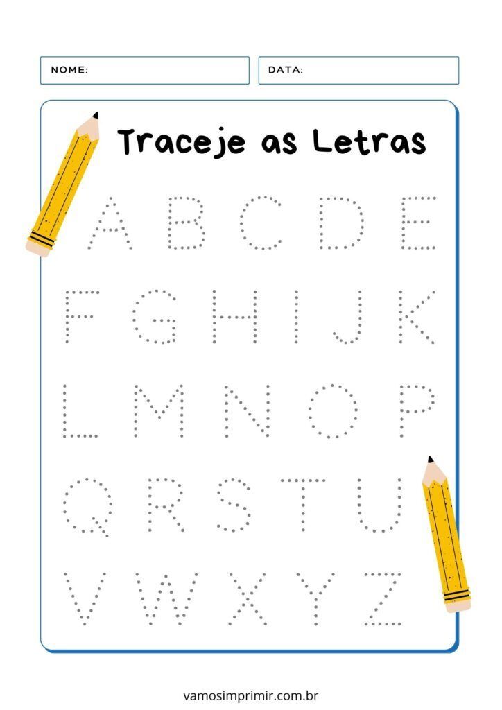 Atividades de Caligrafia para Imprimir com Letras Maiúsculas