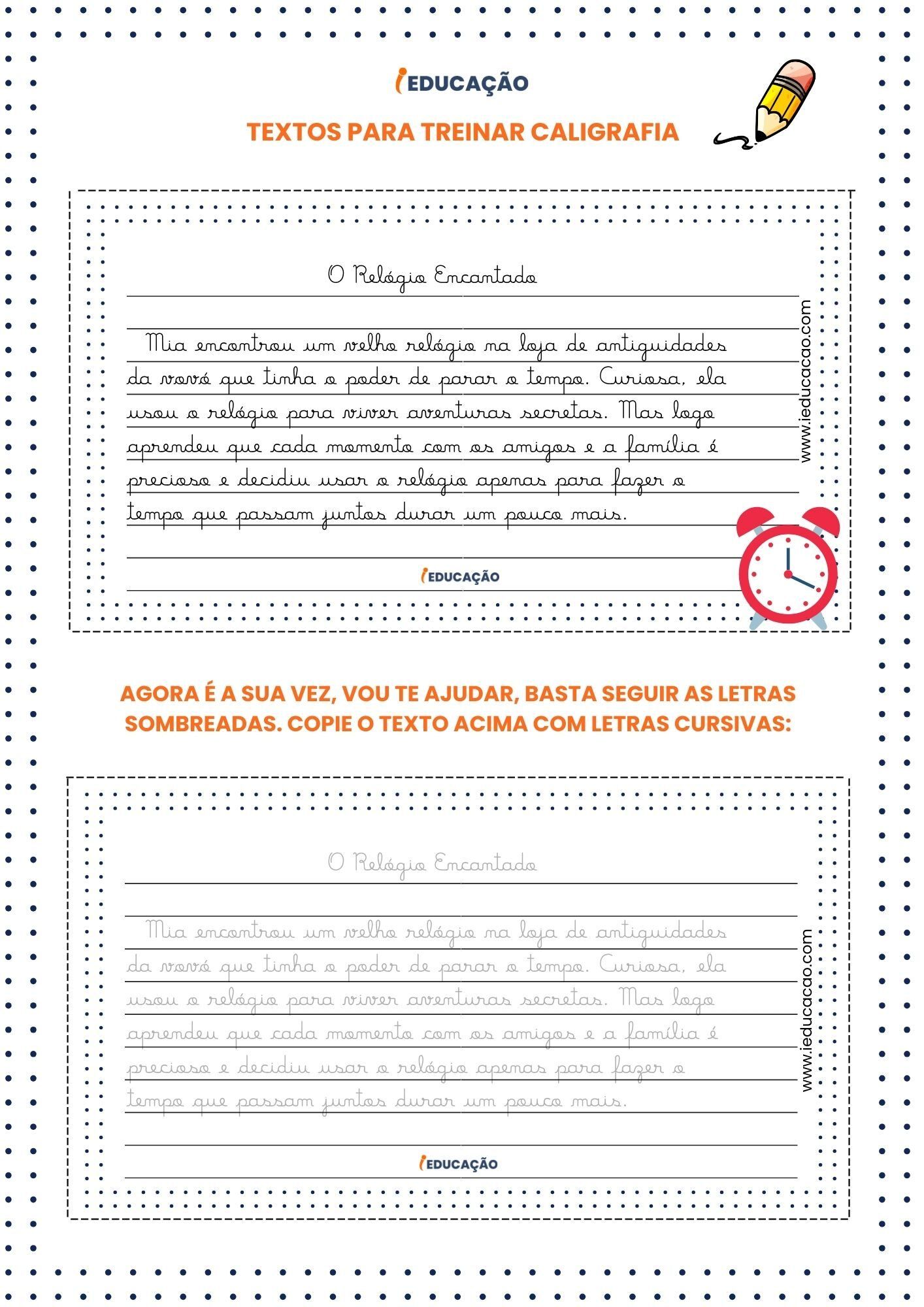 Atividades de Caligrafia para Imprimir em Letra Cursiva