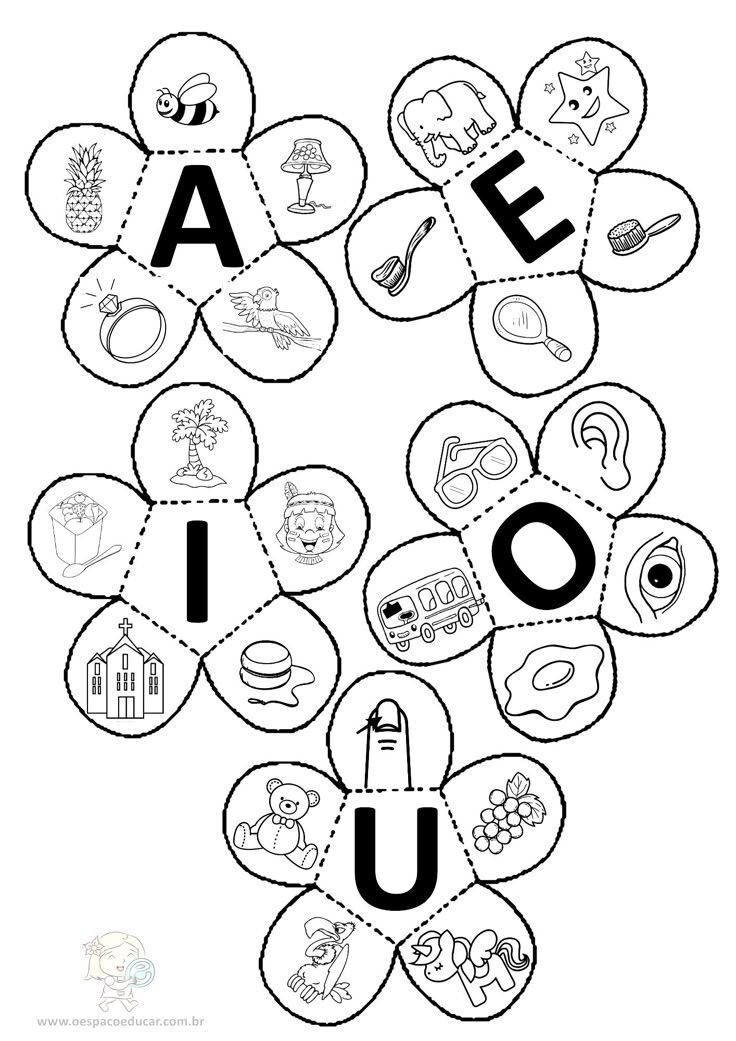 Atividades de Vogais com Flores para Imprimir e Aprender