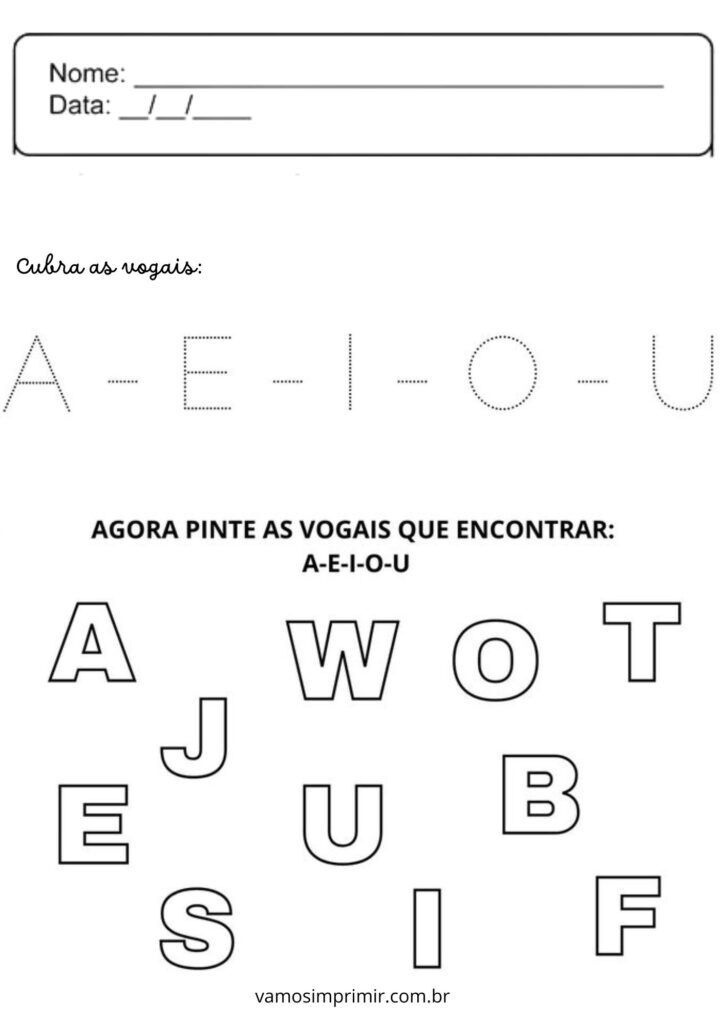 Atividades de Vogais para Imprimir - Aprendizado Divertido