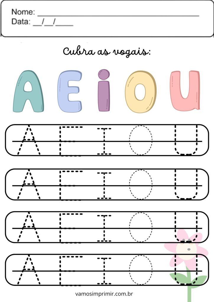 Atividades Educacionais para Crianças: Aprenda as Vogais A E I O U
