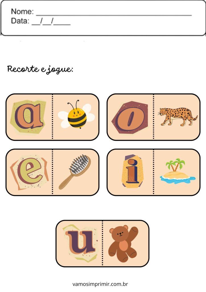 Atividades Educativas: Cartas das Vogais Para Imprimir e Jogar