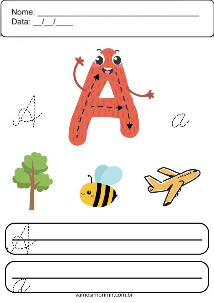 Atividades educativas com a letra A para crianças aprenderem e se divertirem
