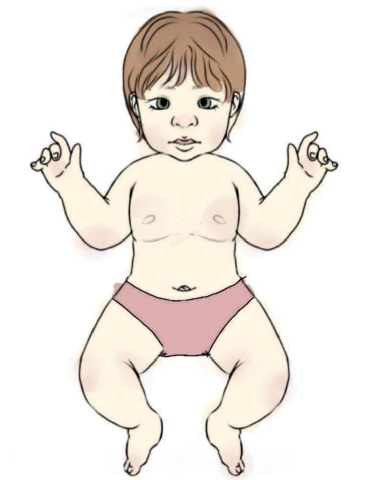 Bebê de Papel para imprimir com uma fralda rosa