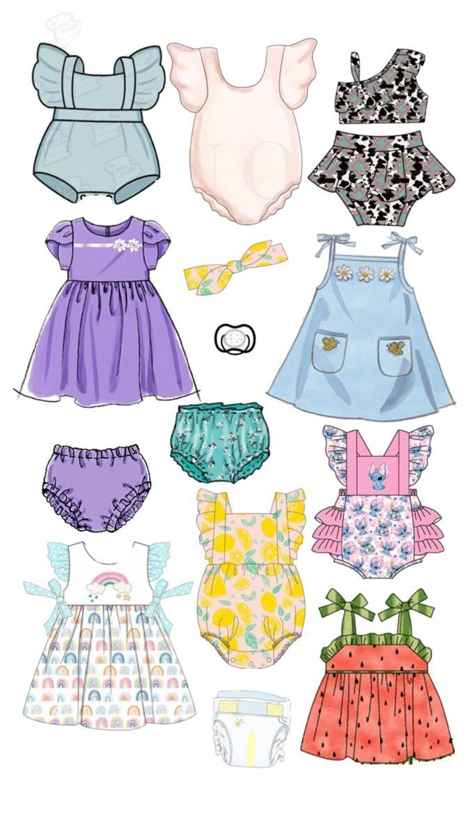 Bebê de Papel para imprimir com Vestuários e Acessórios