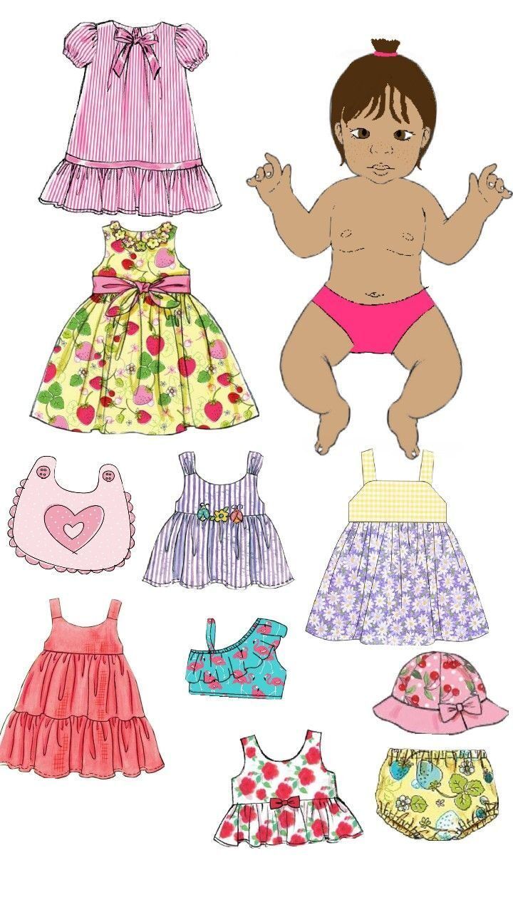 Bebê Reborn de Papel para imprimir com roupas coloridas