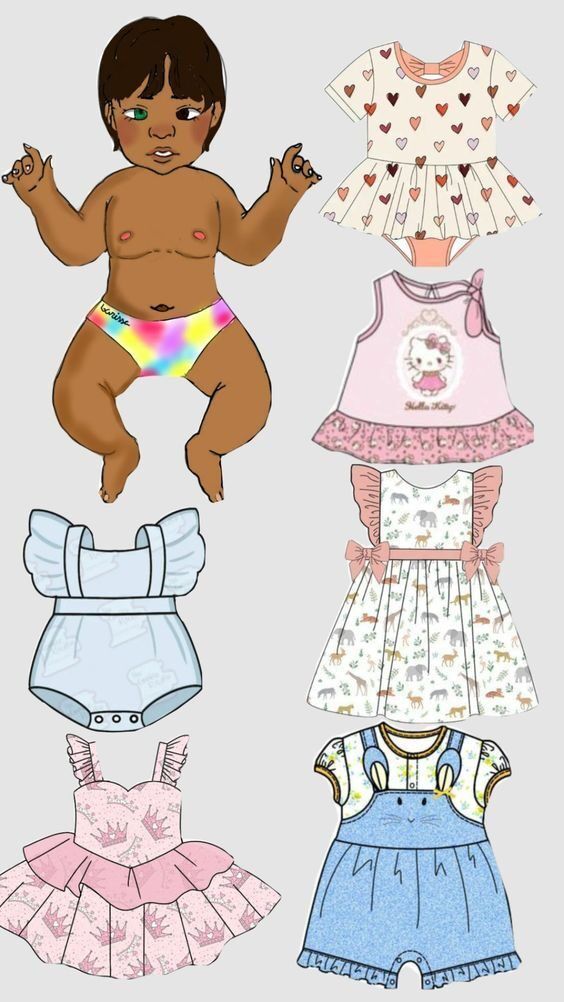 Bebê Reborn de Papel para Imprimir e Vestir com Roupas