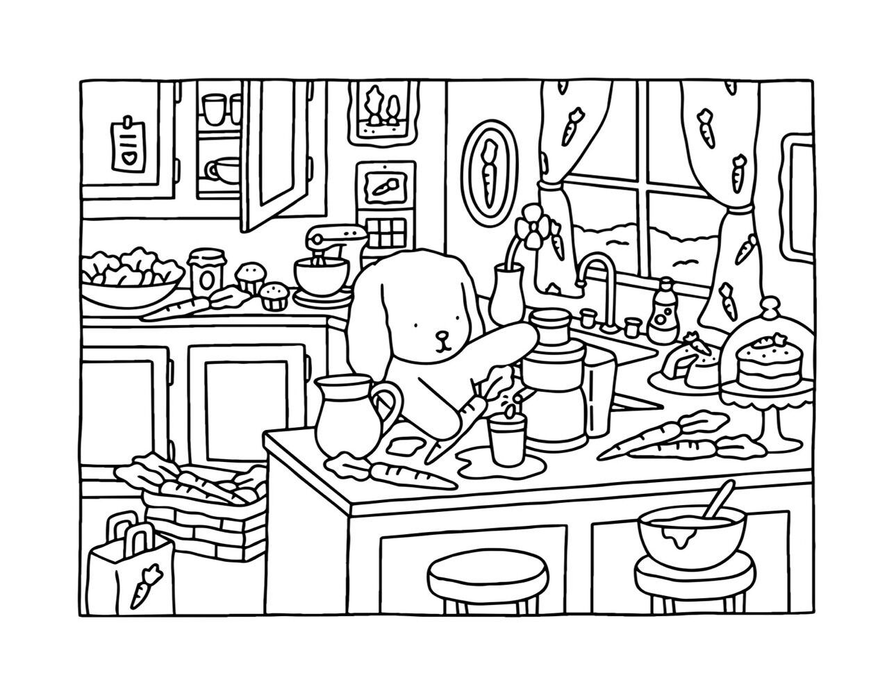 Bobbie Goods na cozinha preparando delícias para colorir