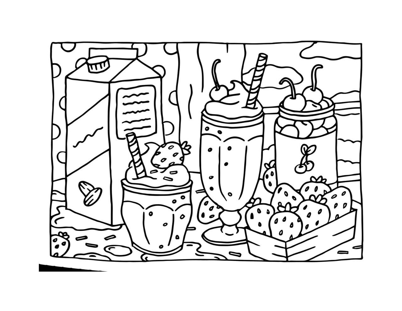 Bobbie Goods para imprimir com bebidas e frutas coloridas