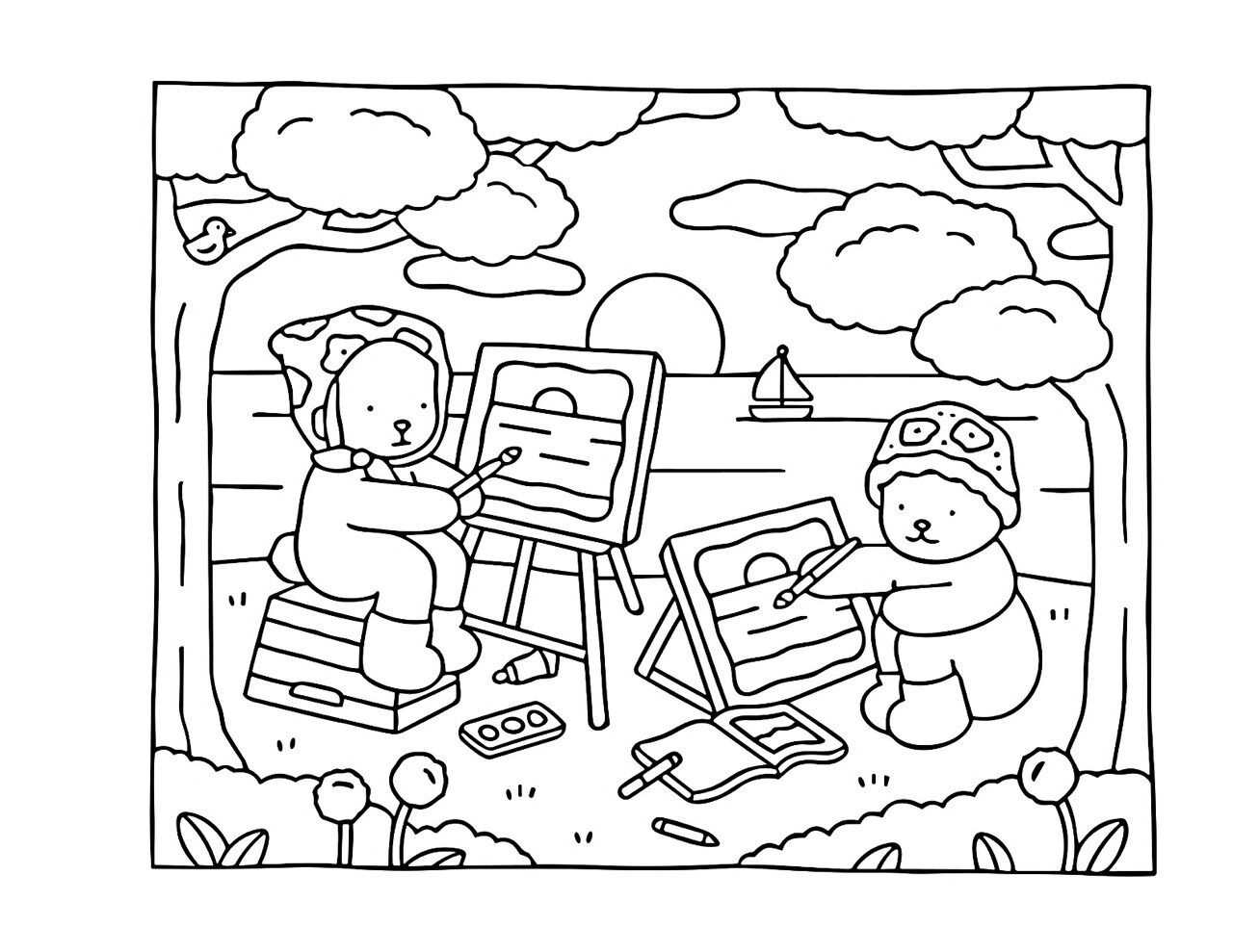 Bobbie Goods para imprimir desenhando ao ar livre