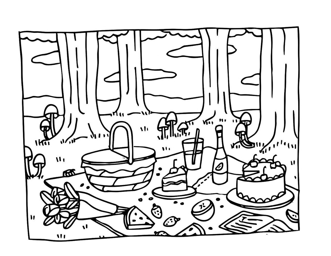 Bobbie Goods para imprimir em um piquenique no bosque