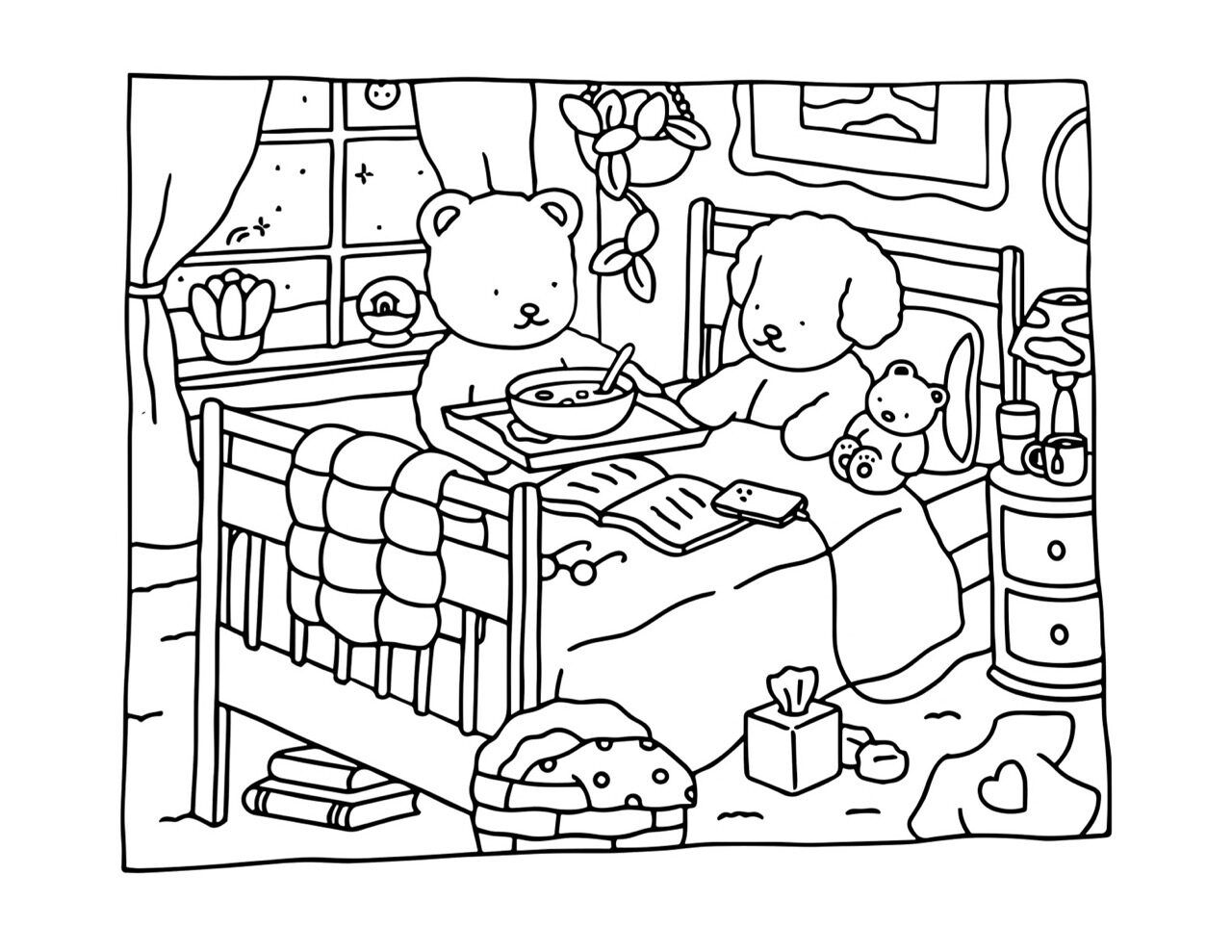 Bobbie Goods para imprimir em um quarto acolhedor