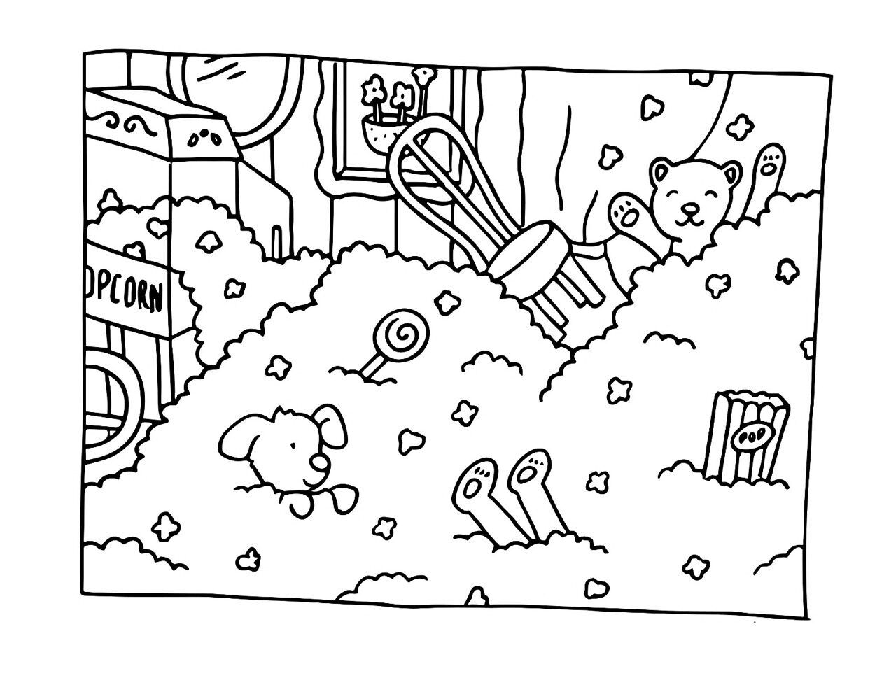 Bobbie Goods para imprimir em uma cena fofa bagunçada