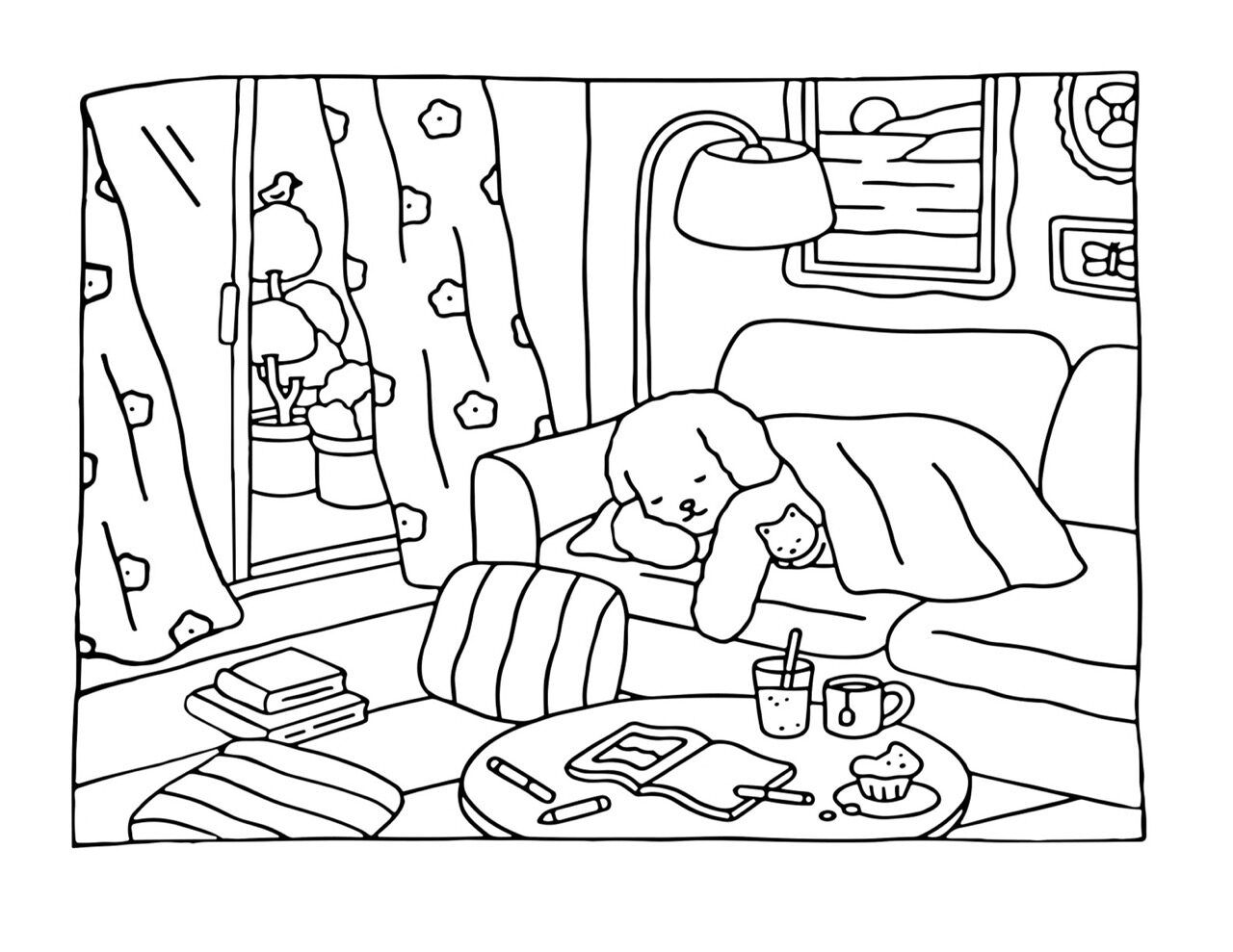 Bobbie Goods para imprimir em uma sala aconchegante