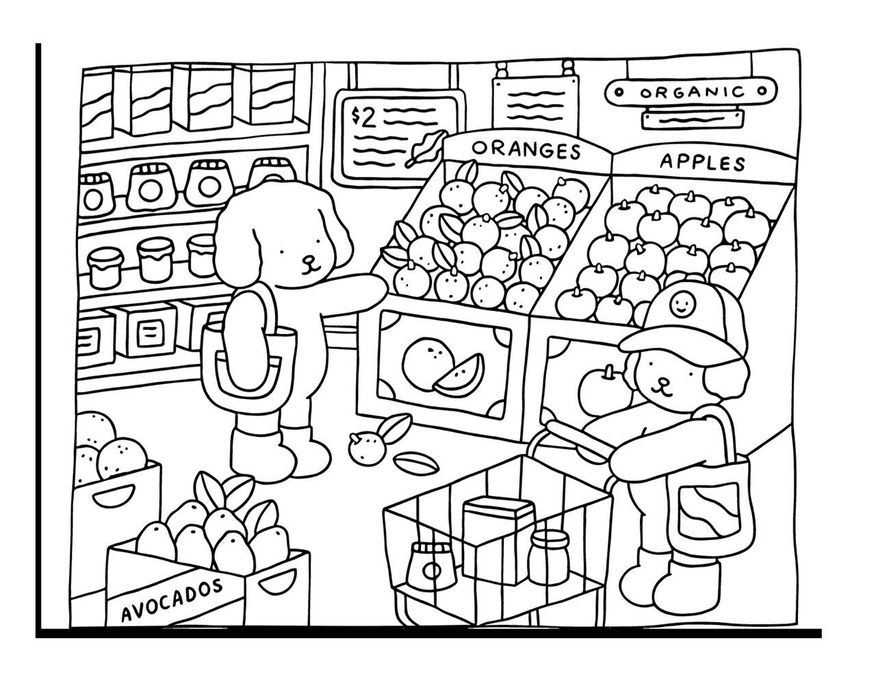 Bobbie Goods para imprimir fazendo compras no mercado