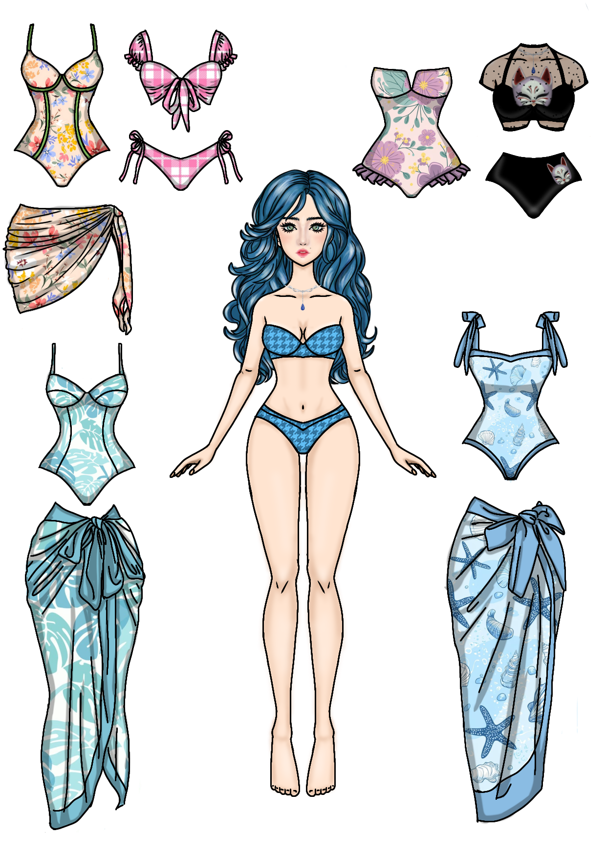 Boneca de Papel Moda: Vestindo Roupas e Acessórios