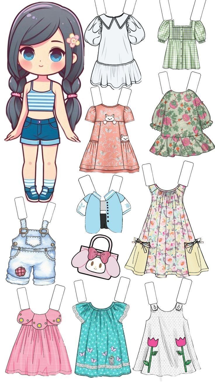 Boneca de Papel para Imprimir e Vestir com Estilos Diversos