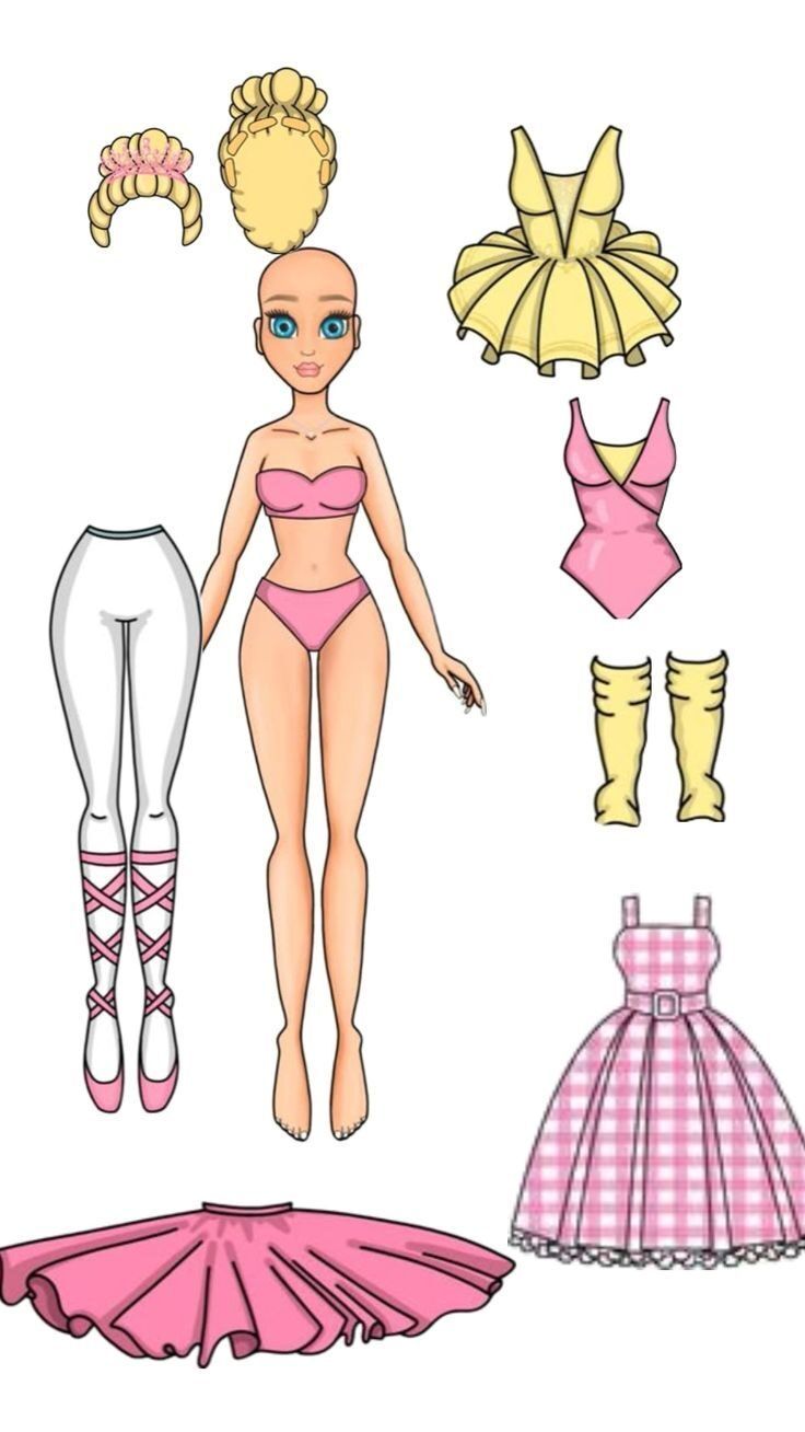 Boneca de Papel para Vestir com Roupas e Acessórios