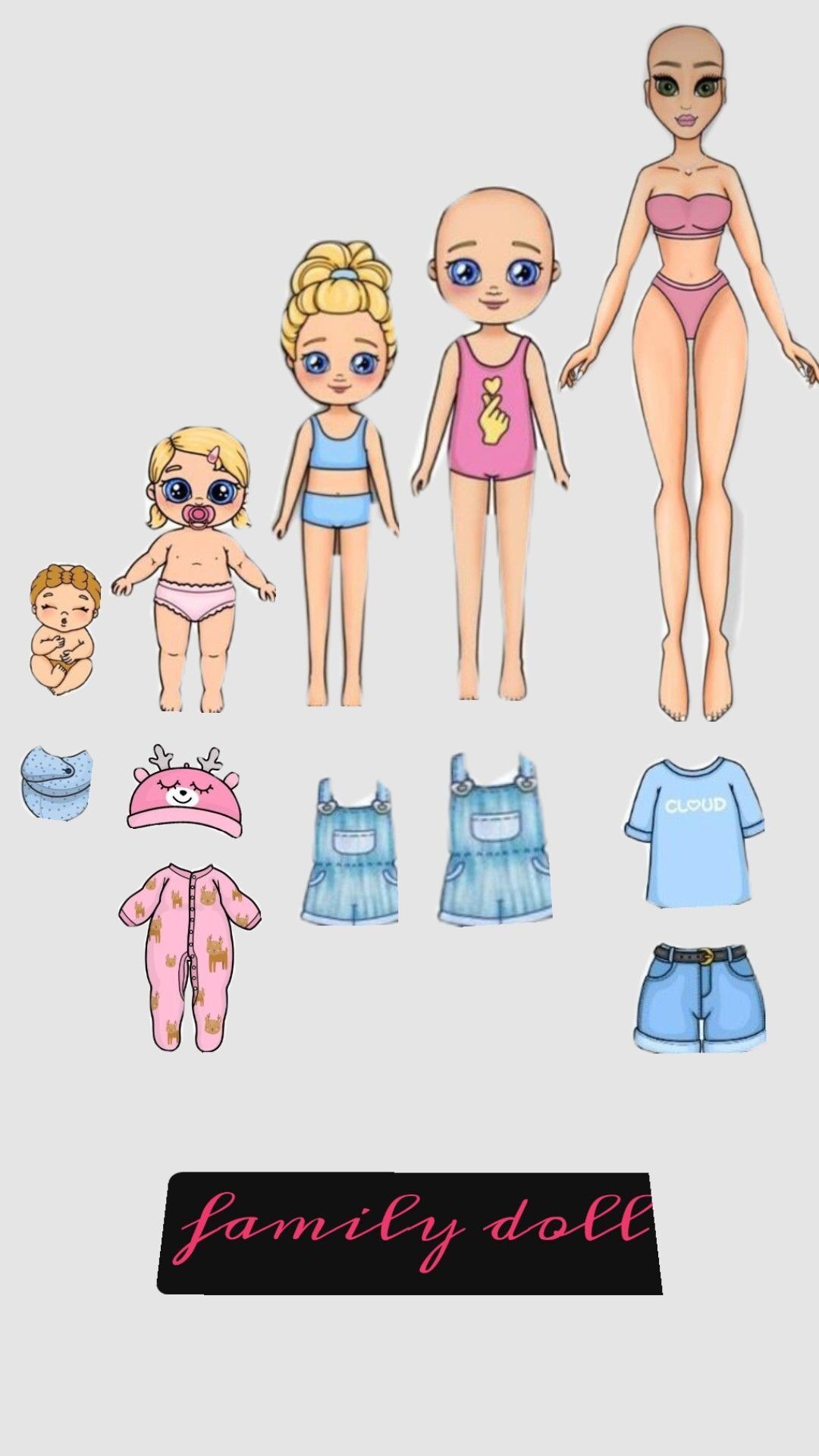 Bonecas de Papel para imprimir e vestir com estilos diversos