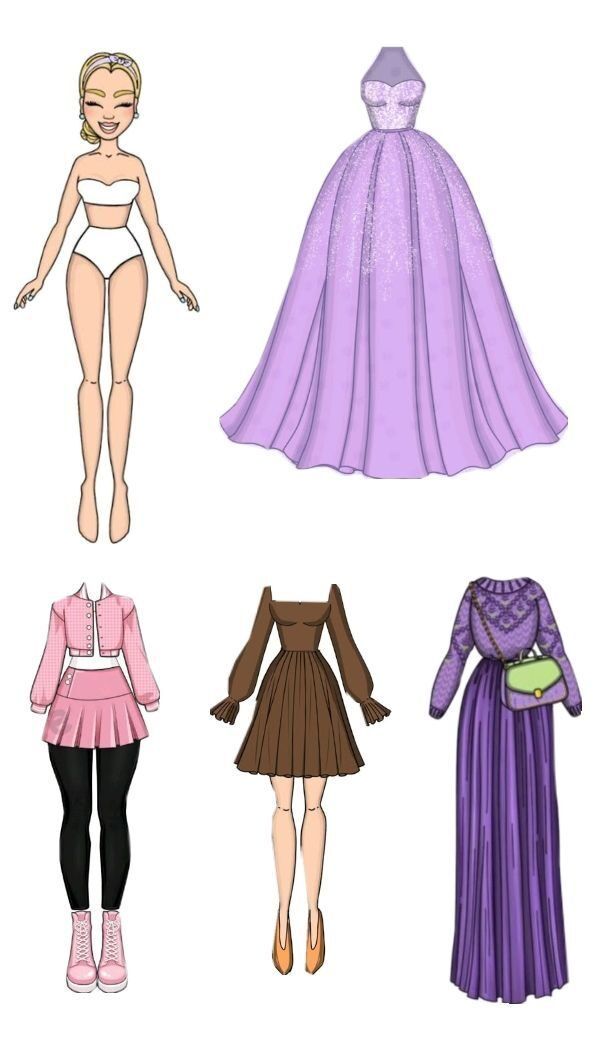 Bonecas de Papel para Imprimir e Vestir com Roupas Diversas