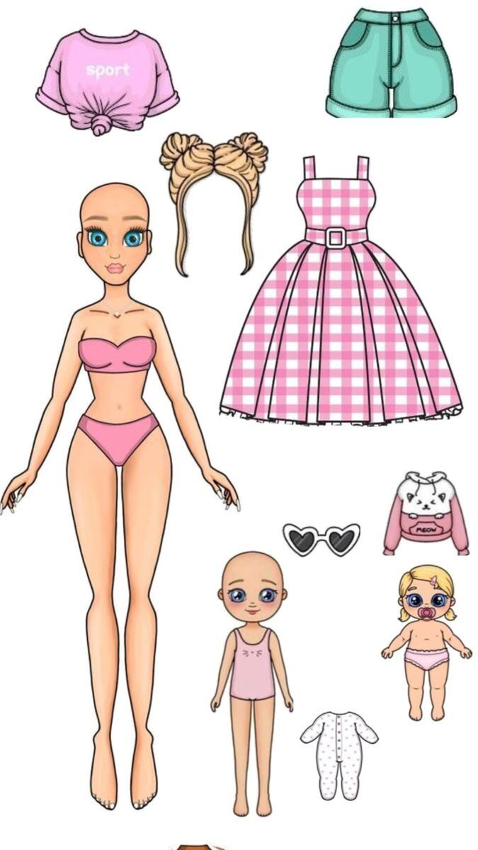 Bonecas de Papel para Imprimir e Vestir com Roupas e Acessórios
