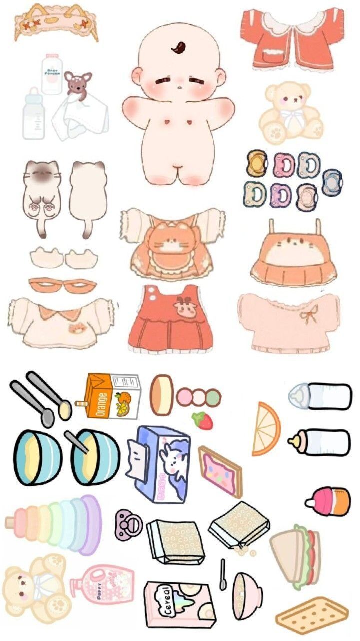 Bonecas de Papel para Imprimir e Vestir com Roupas Fofas