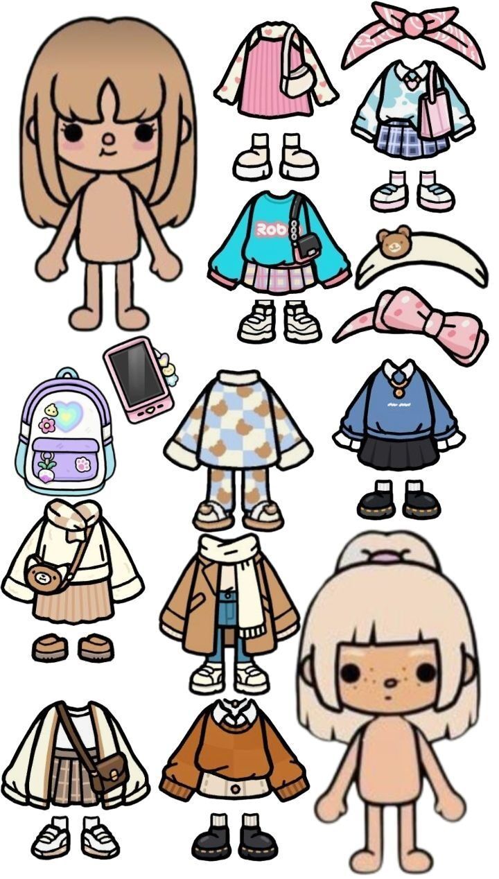 Bonecas Toca Life com roupas e acessórios para imprimir