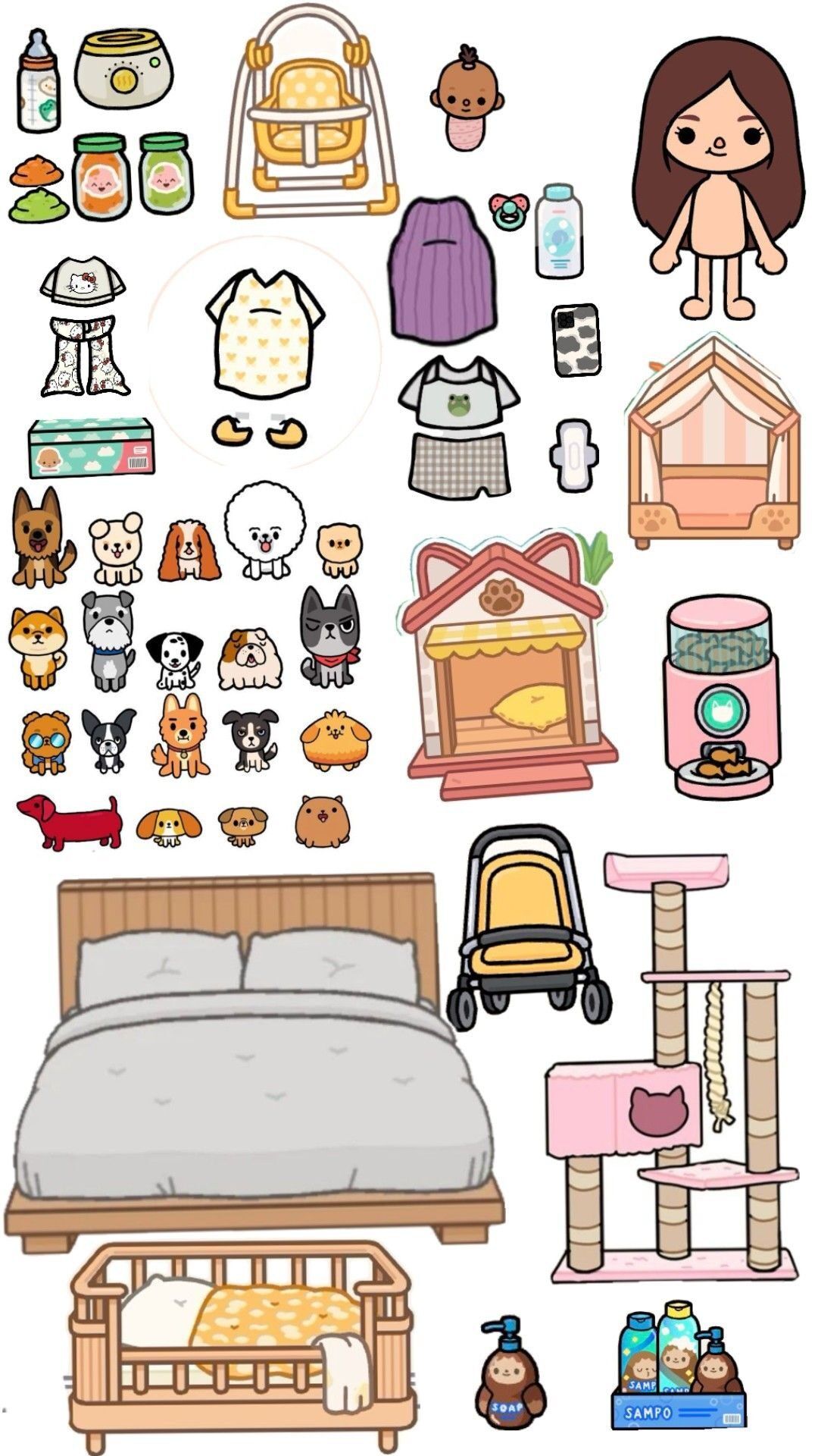 Bonecas Toca Life World para Imprimir com Acessórios