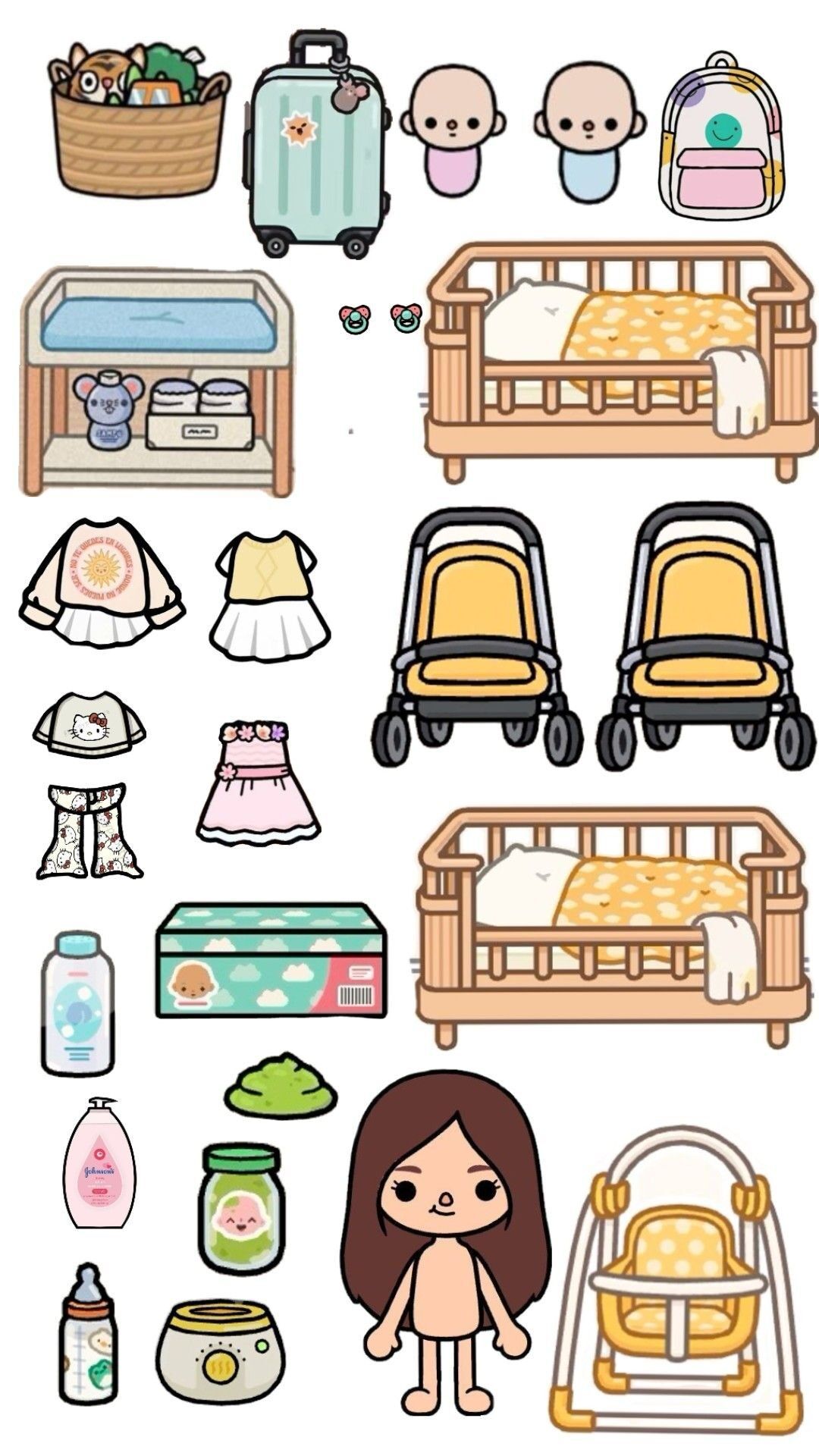 Bonecas Toca Life World para Imprimir com Bebês e Acessórios