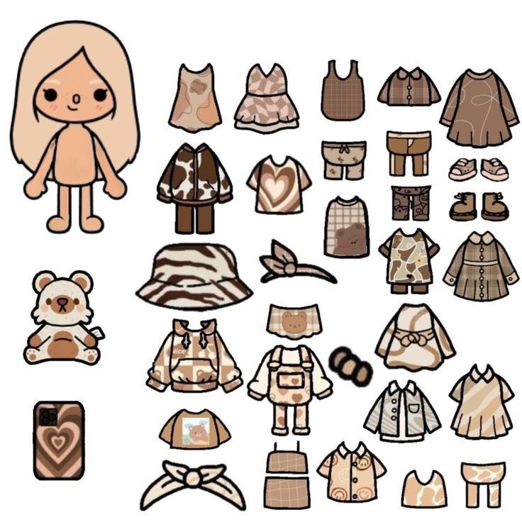 Bonecas Toca Life World para Imprimir com Roupas e Acessórios