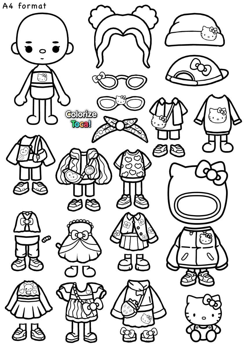 Bonecas Toca Life World para Imprimir e Colorir com Acessórios