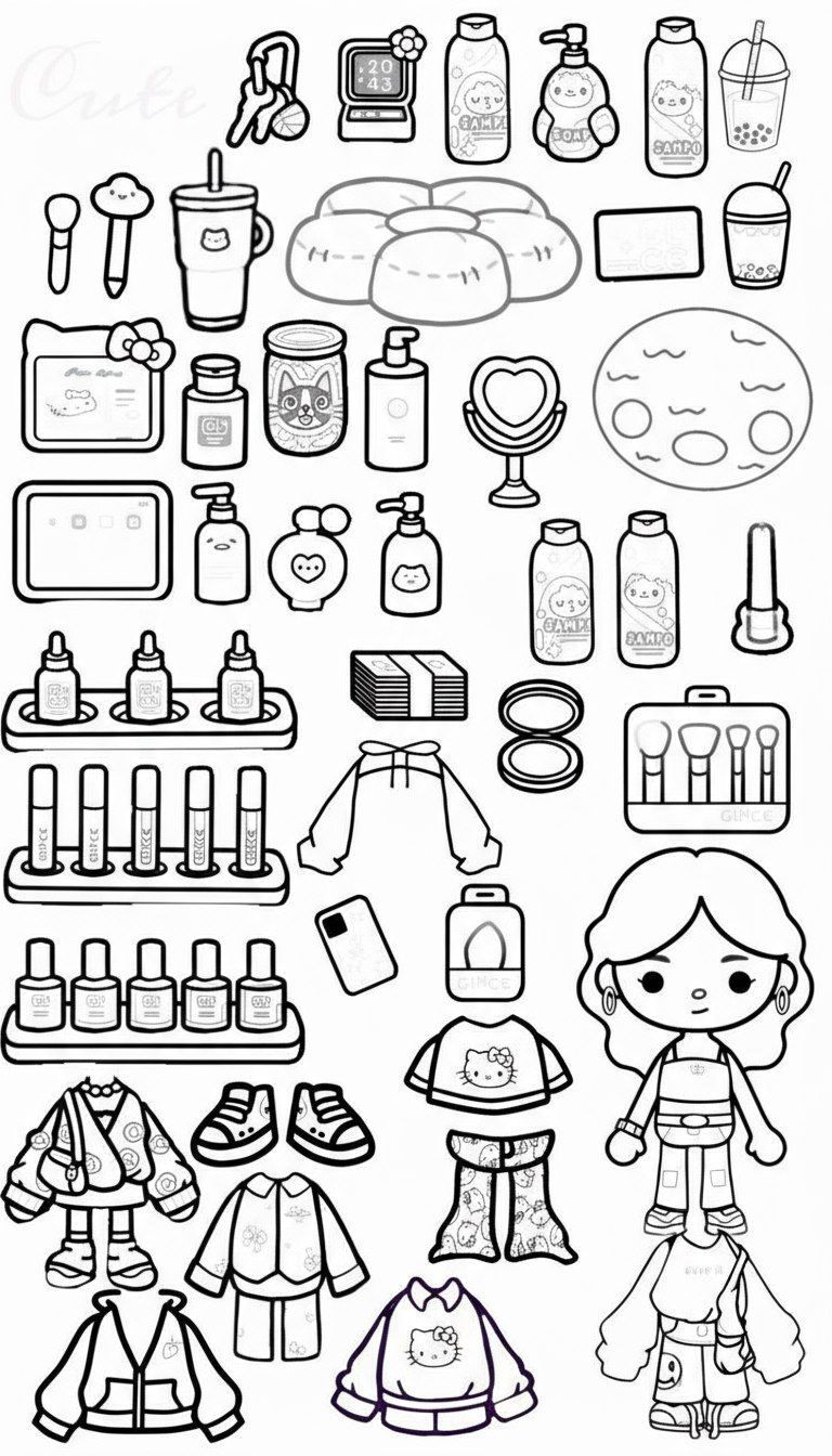 Bonecas Toca Life World para imprimir e colorir estilosos