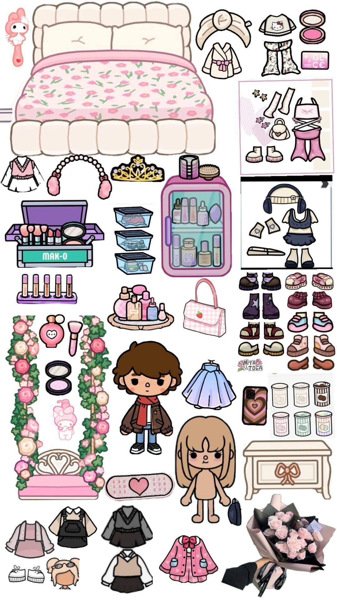 Bonecas Toca Life World para Imprimir e Decorar