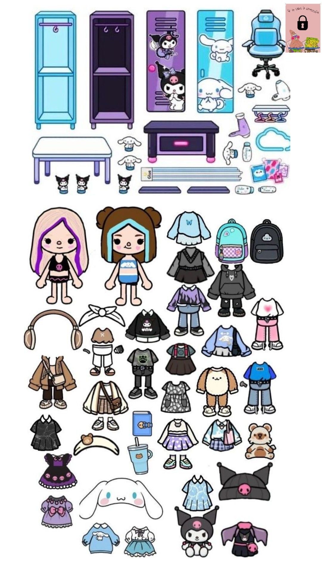 Bonecas Toca Life World para Imprimir e Recortar