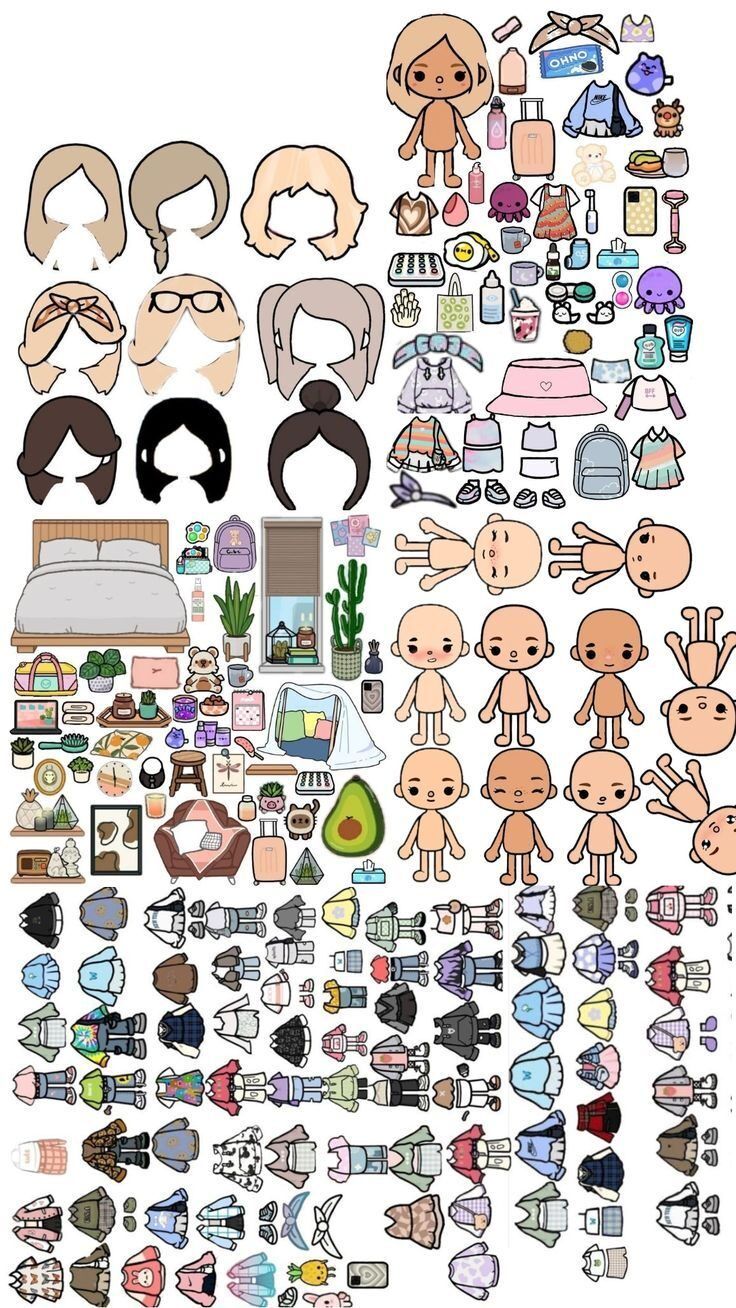 Bonecas Toca Life World para personalizar e imprimir