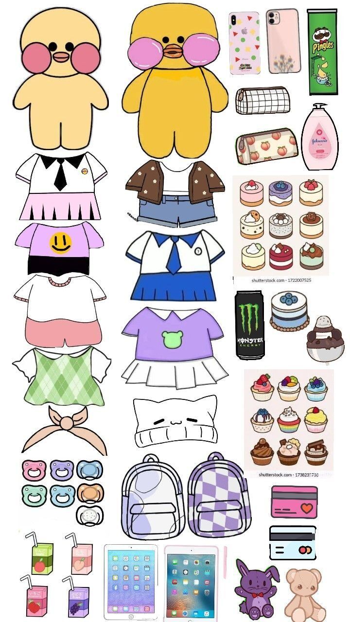 Boneco de Papel Pato para Imprimir com Acessórios e Roupas