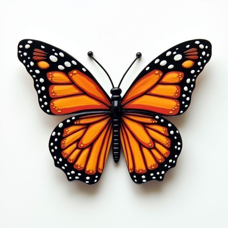 Borboleta Laranja para Imprimir e Recortar em Tamanho Médio