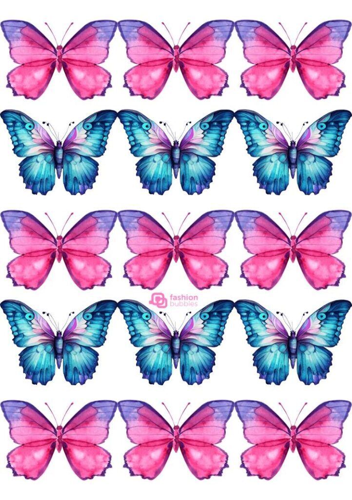 Borboletas Coloridas para Imprimir e Recortar