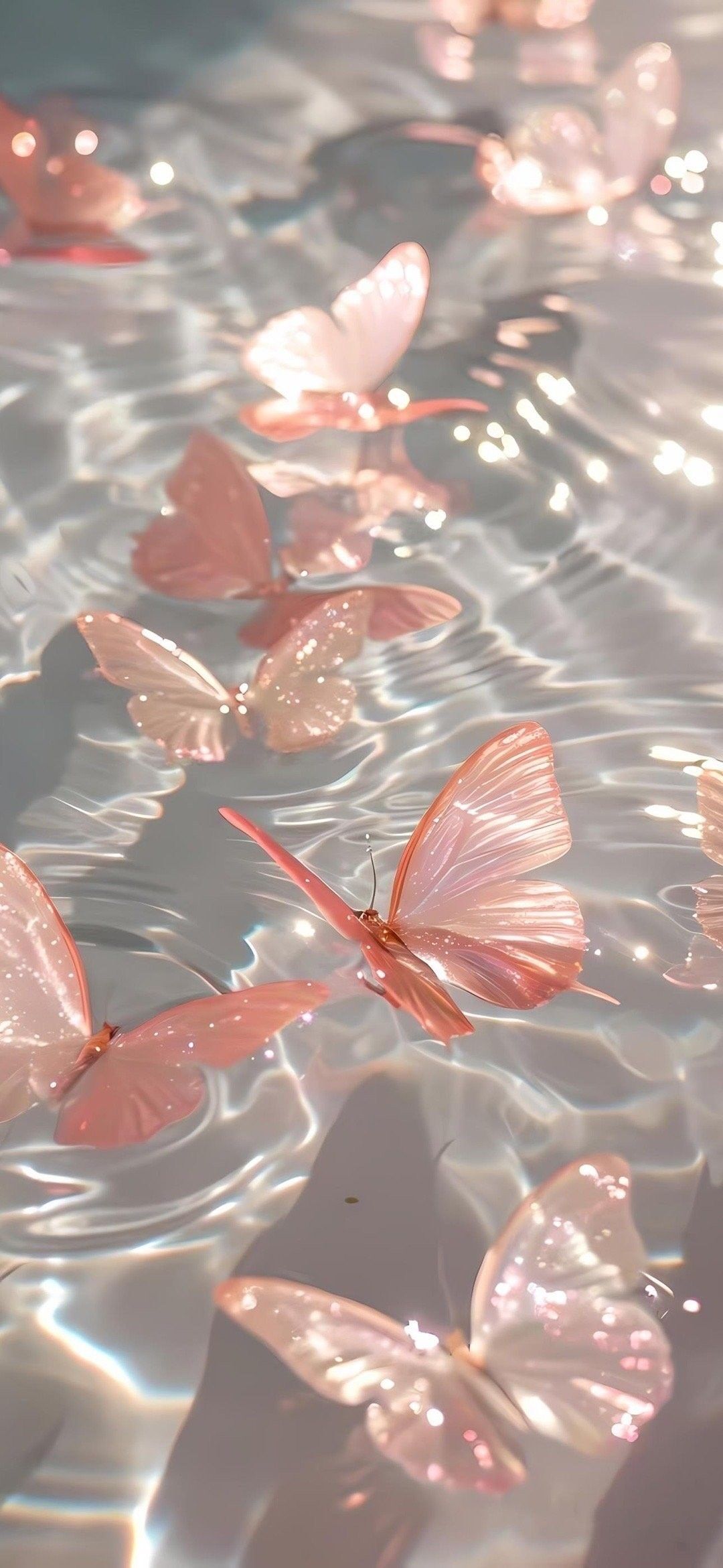Borboletas cor-de-rosa em Papel de Parede Feminino