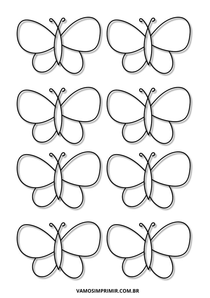 Borboletas para imprimir e colorir com designs simples