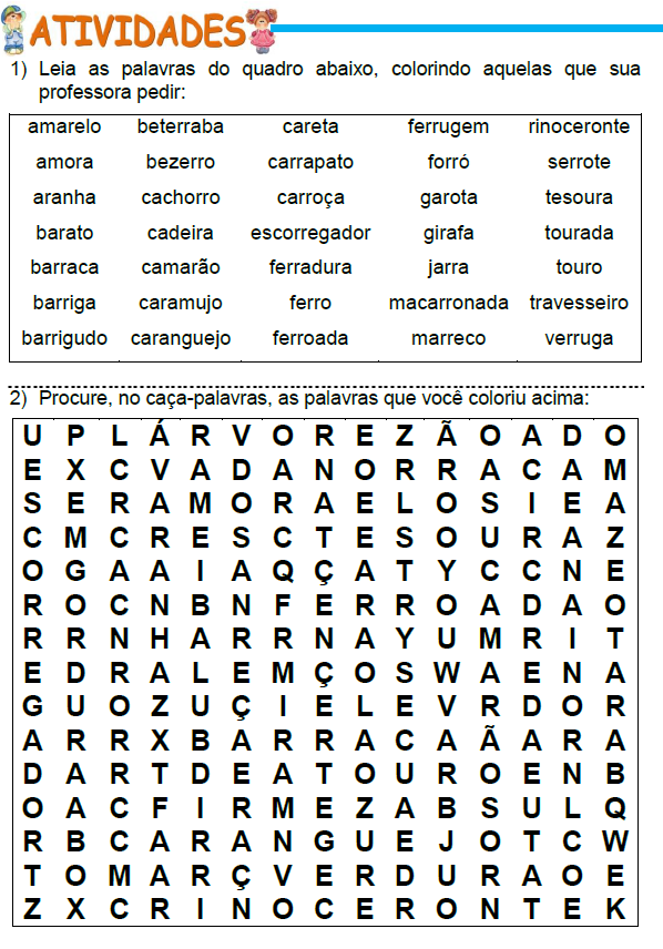 Caça Palavras para Imprimir com Temas Diversos e Divertidos