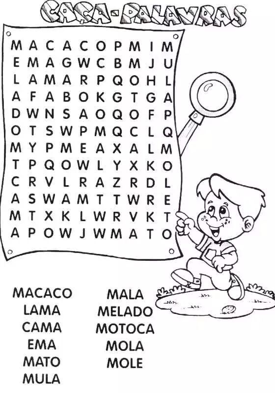 Caça Palavras para Imprimir com Temas Diversos para Crianças