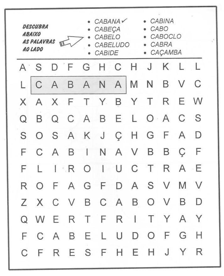 Caça Palavras para Imprimir - Palavras Desafiadoras em Português