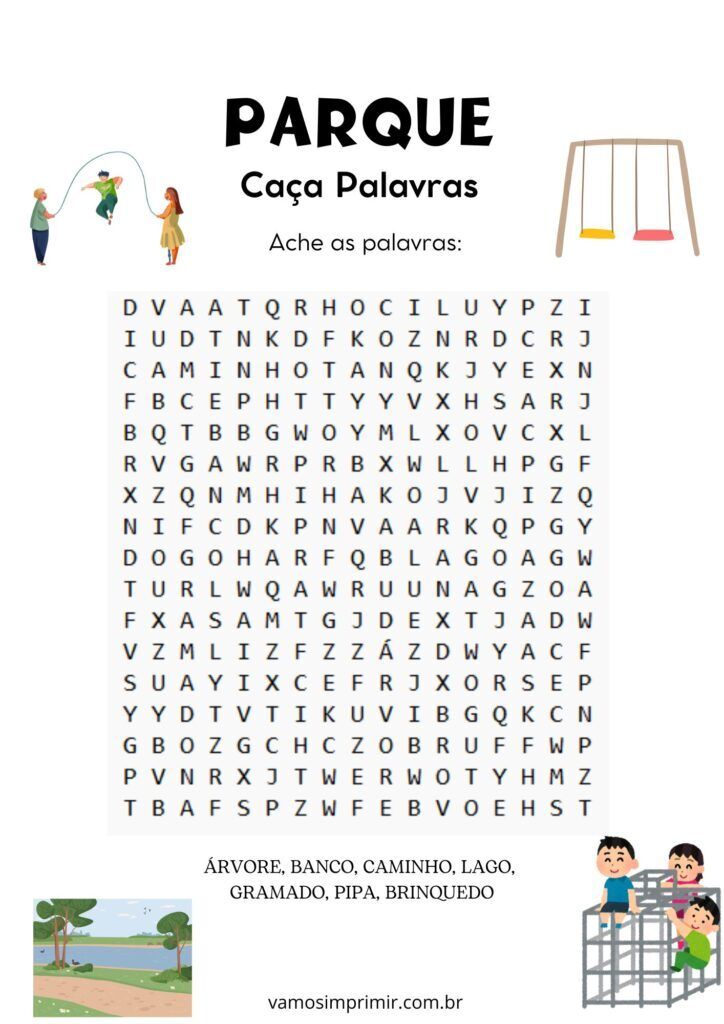 Caça Palavras Parque: Diversão e Aprendizado para Crianças