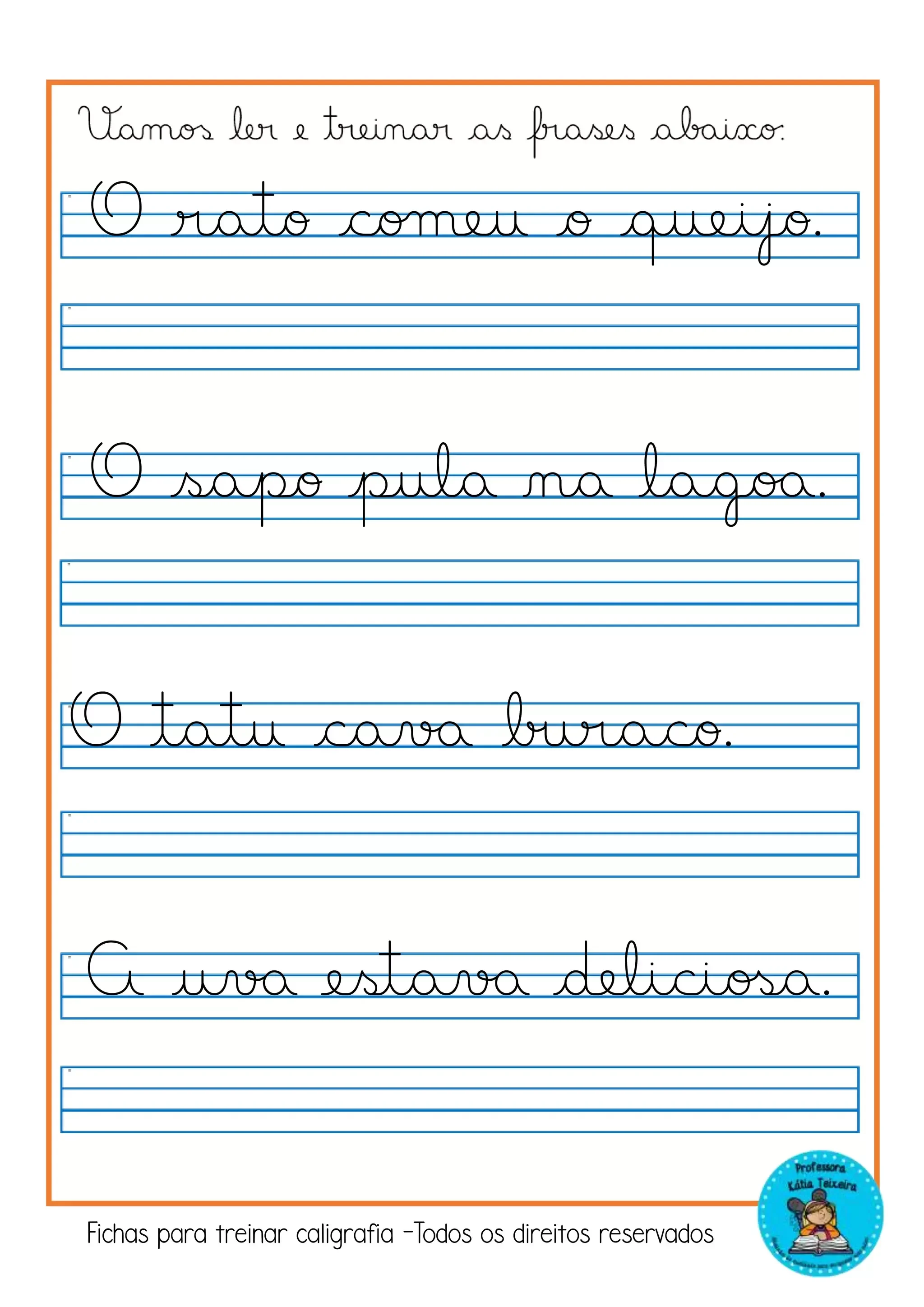 Caligrafia para imprimir: treine sua escrita cursiva